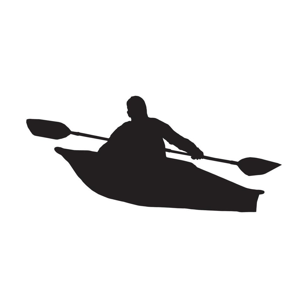 Kayaking Art Silhouette vector