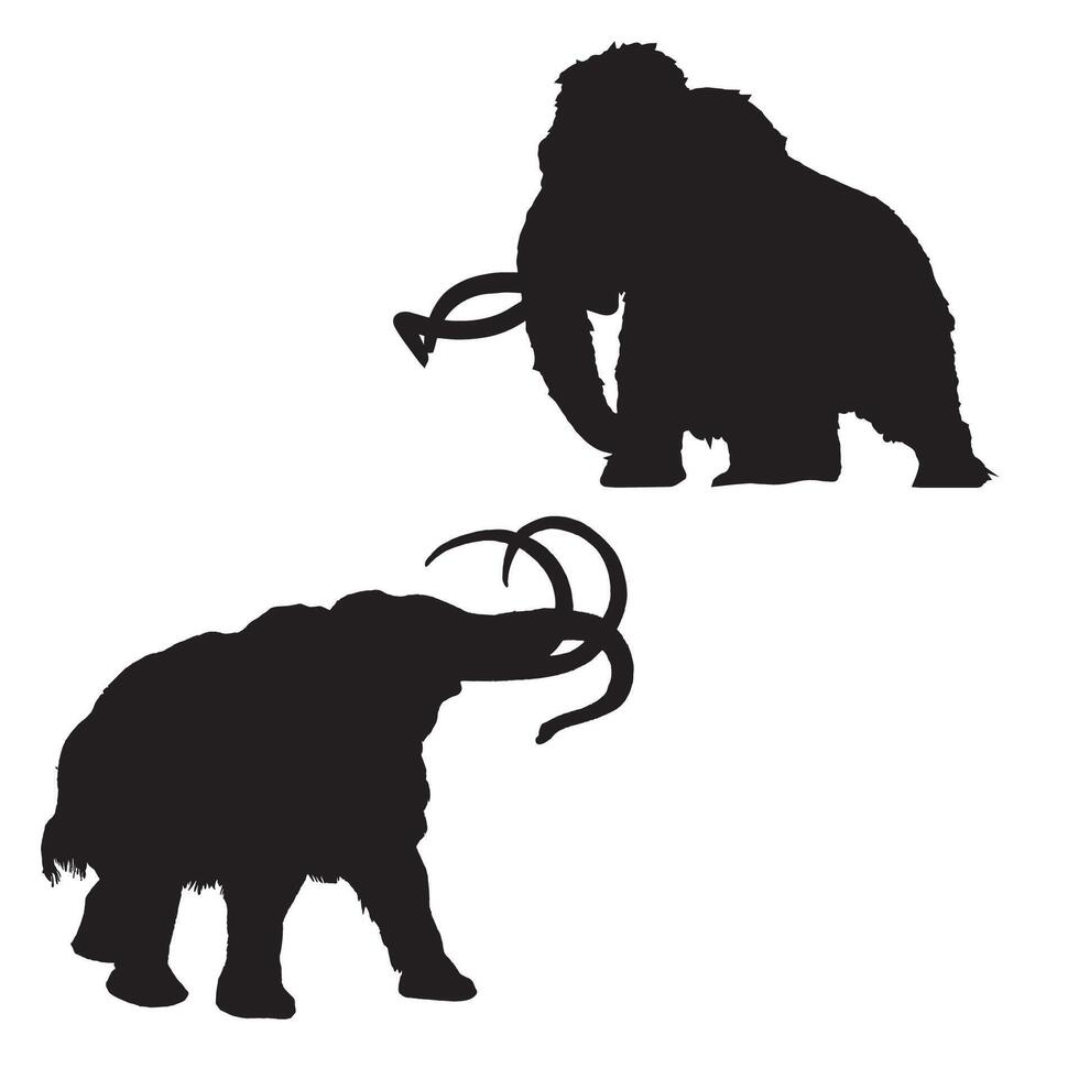 Woolly Mammoth Silhouette Illustration vector