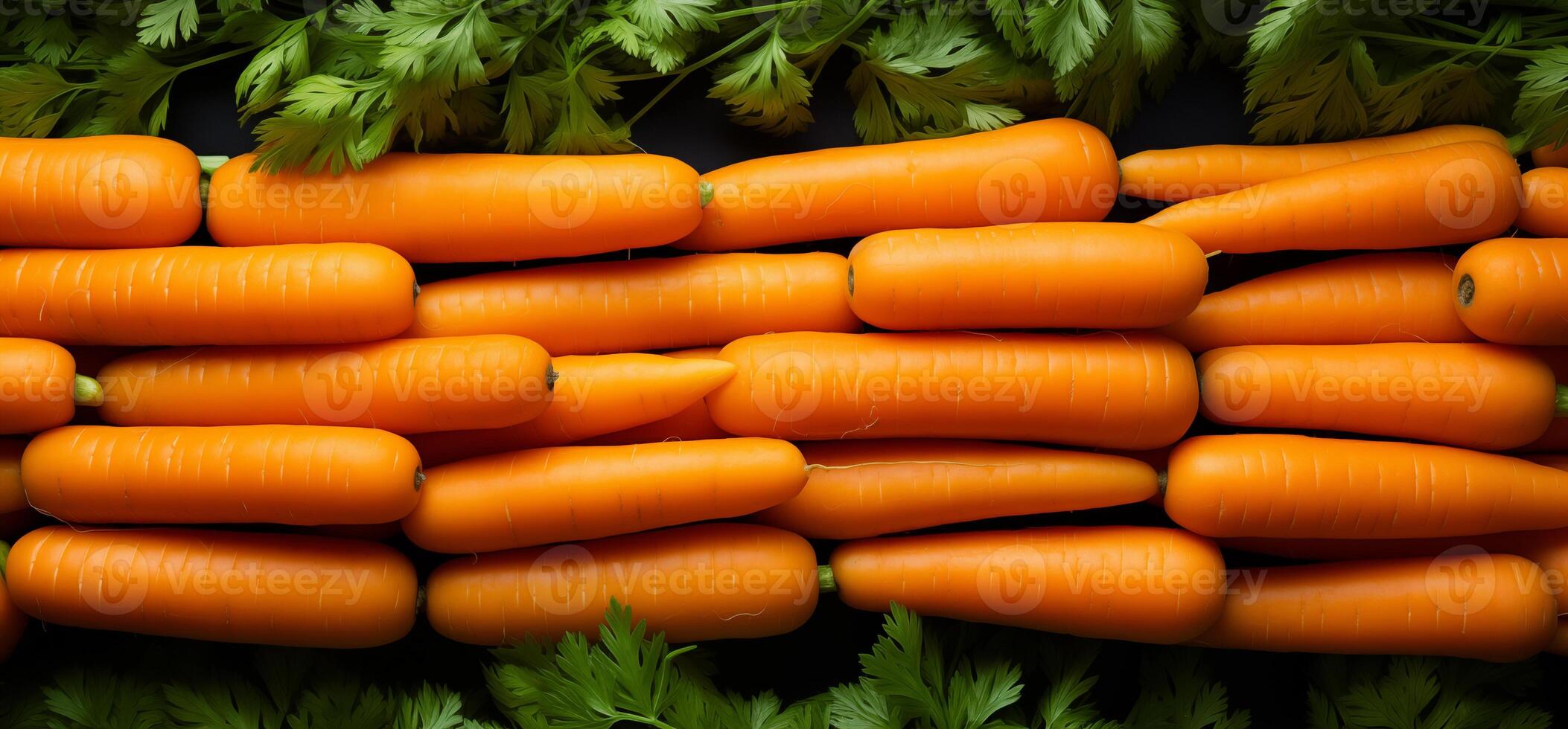 A pile of fresh carrot form the background, shown from above photo