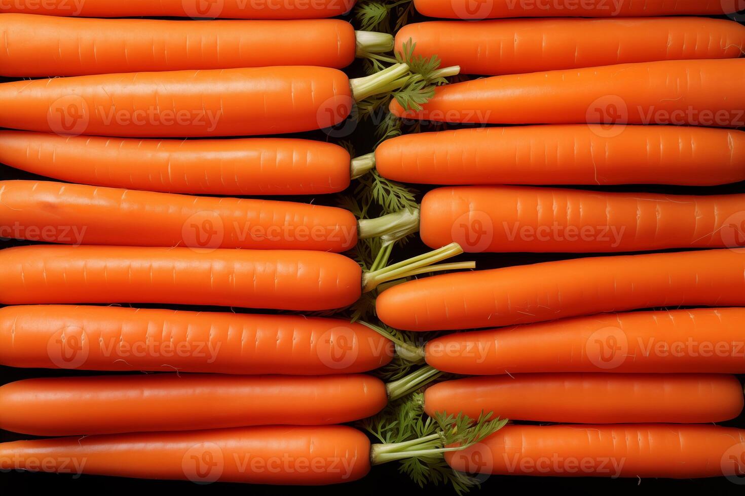 A pile of fresh carrot form the background, shown from above photo