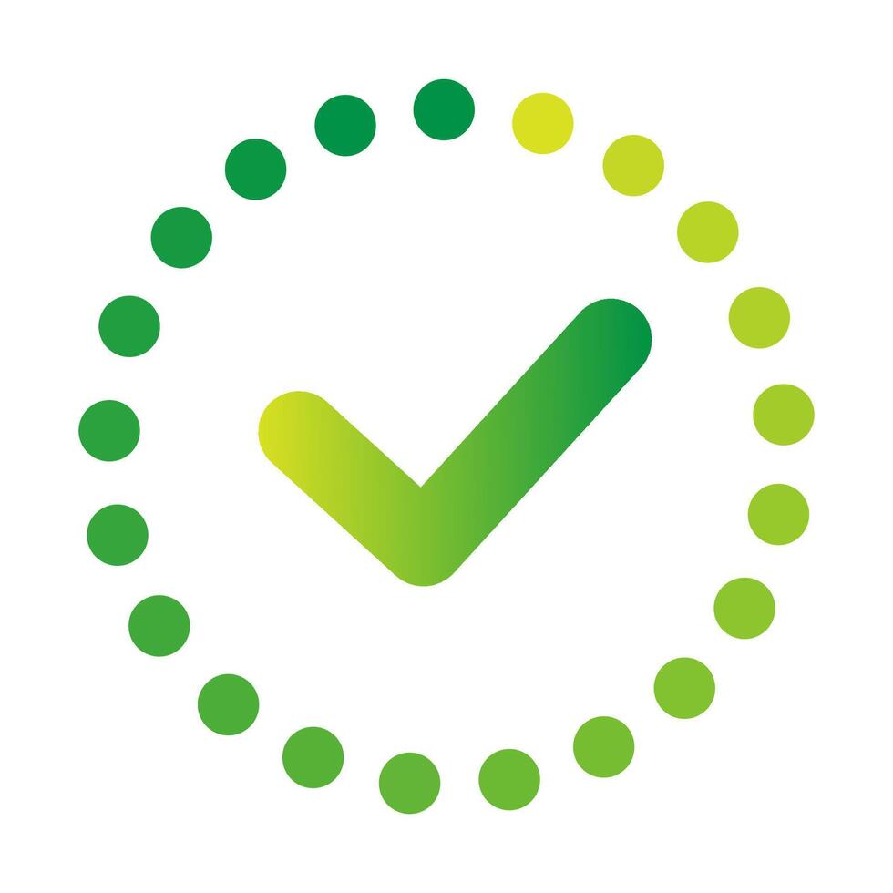 Load completed progress checkmark for design vector