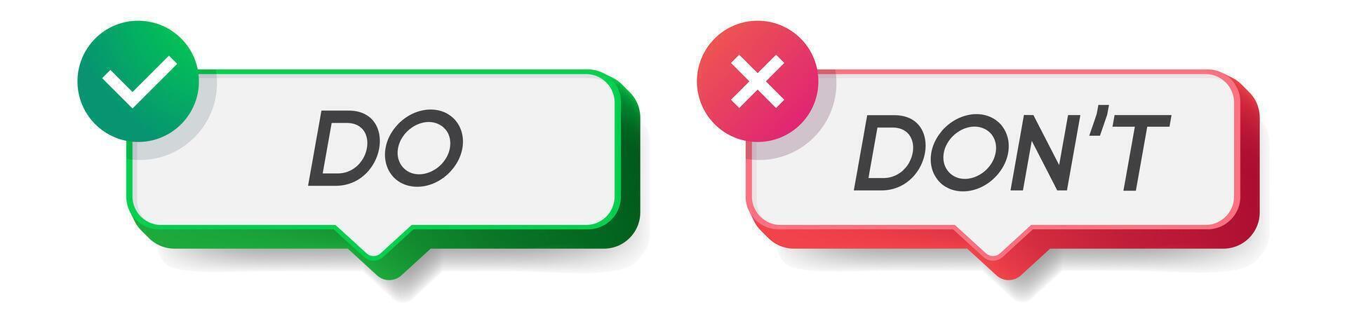 Do and dont sticker 3d style vector
