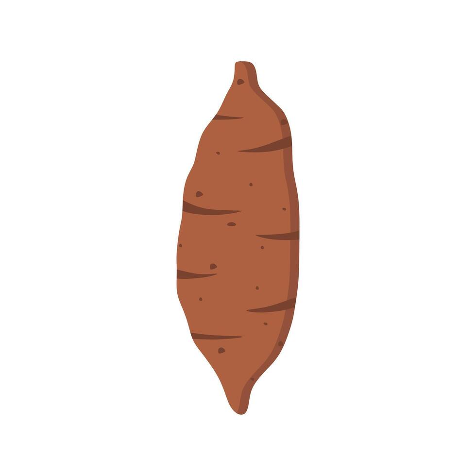 sweet potato flat design illustration isolated on white background. Natural organic cooking ingredient for restaurant, food recipe or healthy eating concept. healthy vegan natural food vector