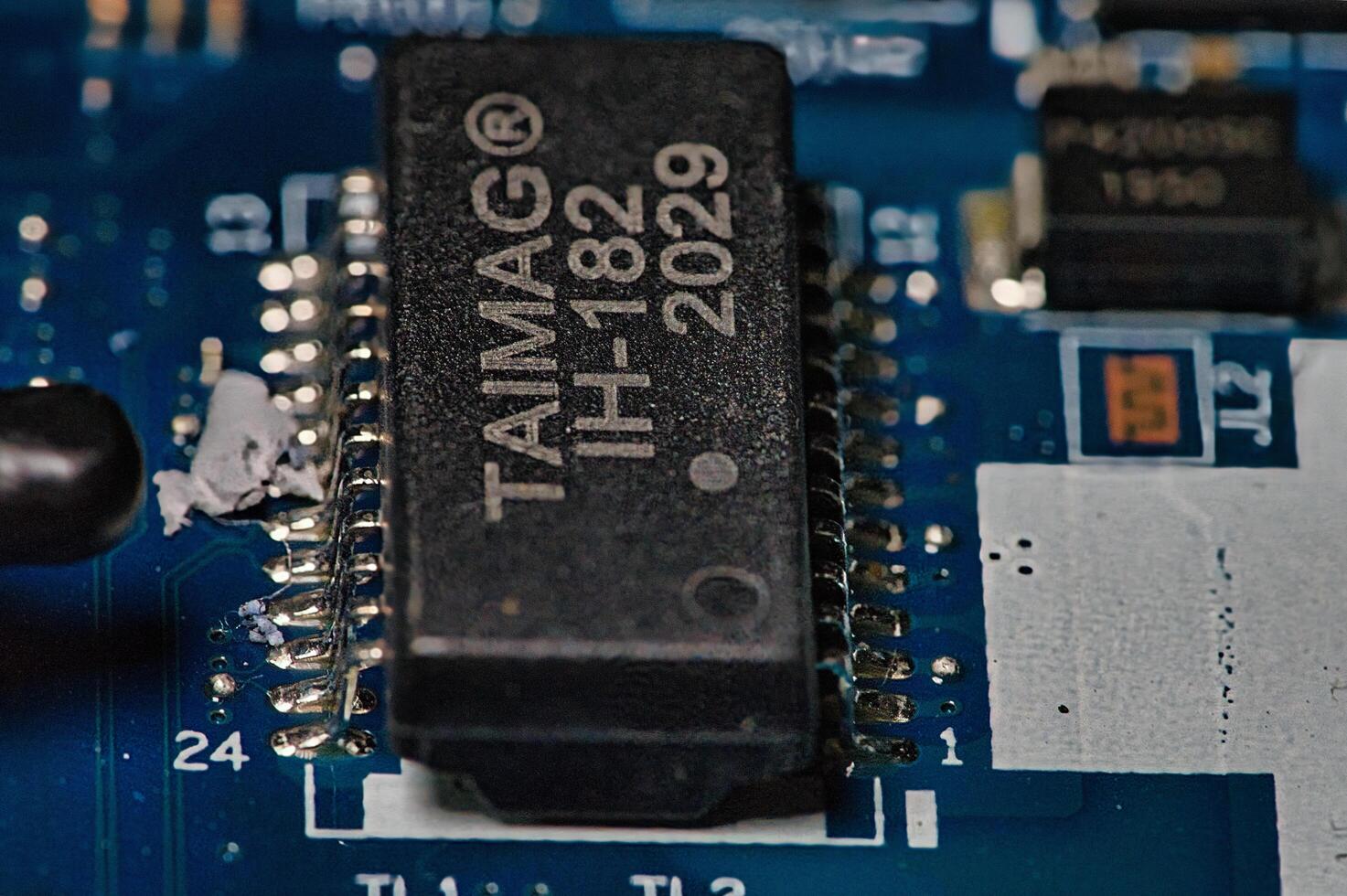 a close up of a computer motherboard photo