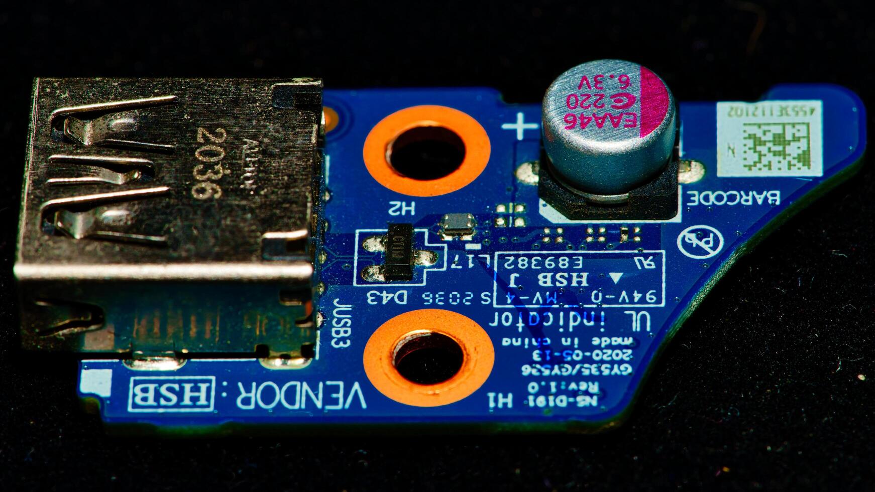 a close up of a usb port on a computer photo