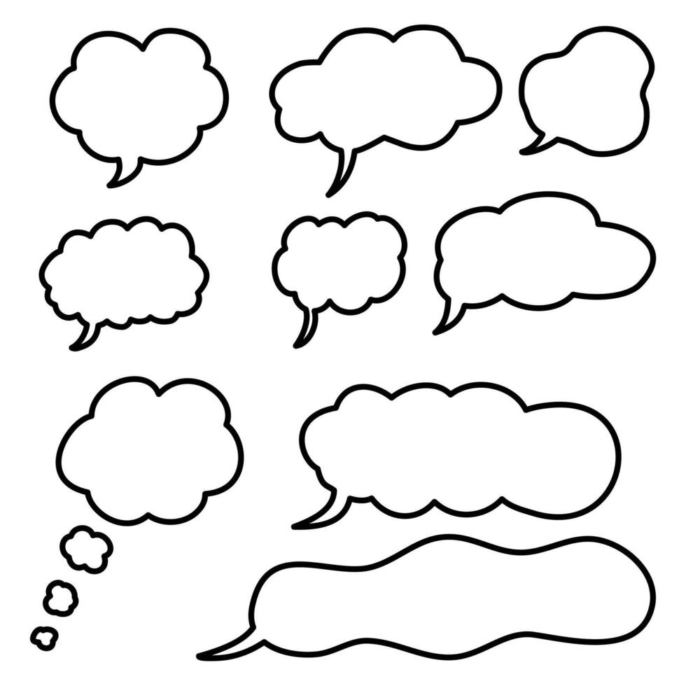 Comic Speech bubble. Hand drawn doodle cloud text. vector