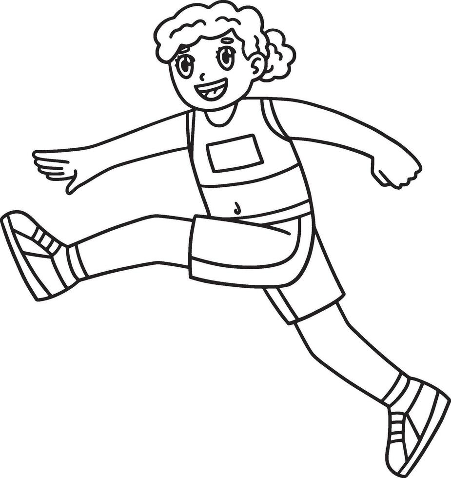 Track and Field Female High Jumping Isolated vector