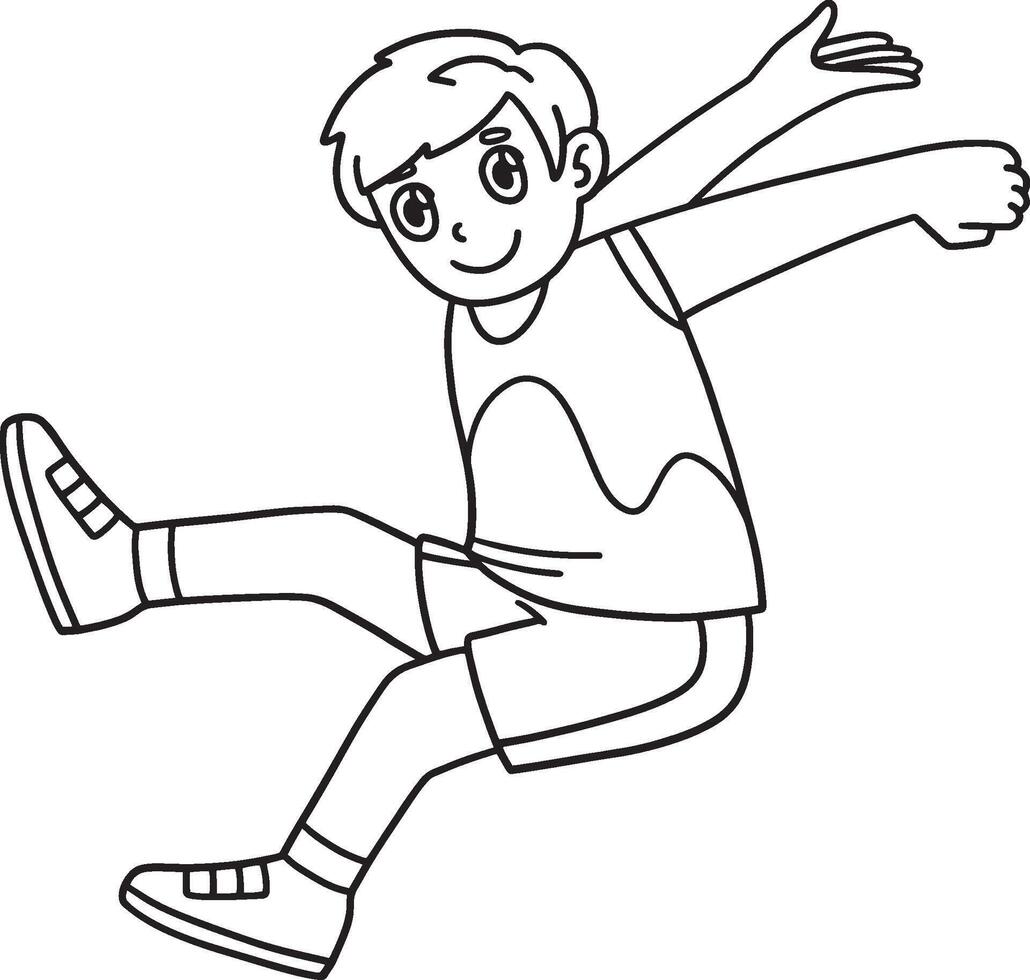 Track and Field Athlete Long Jumping Isolated vector