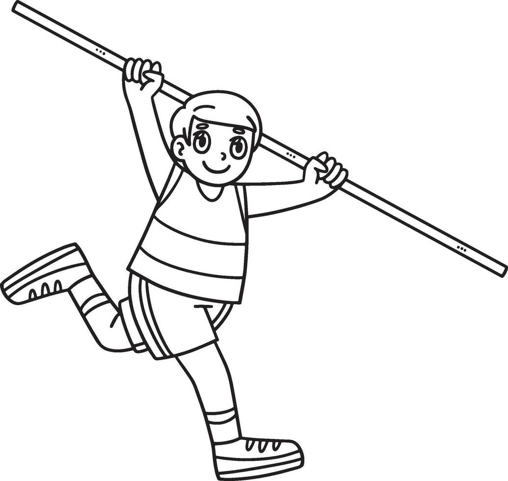 Track and Field Athlete with a Pole Isolated vector