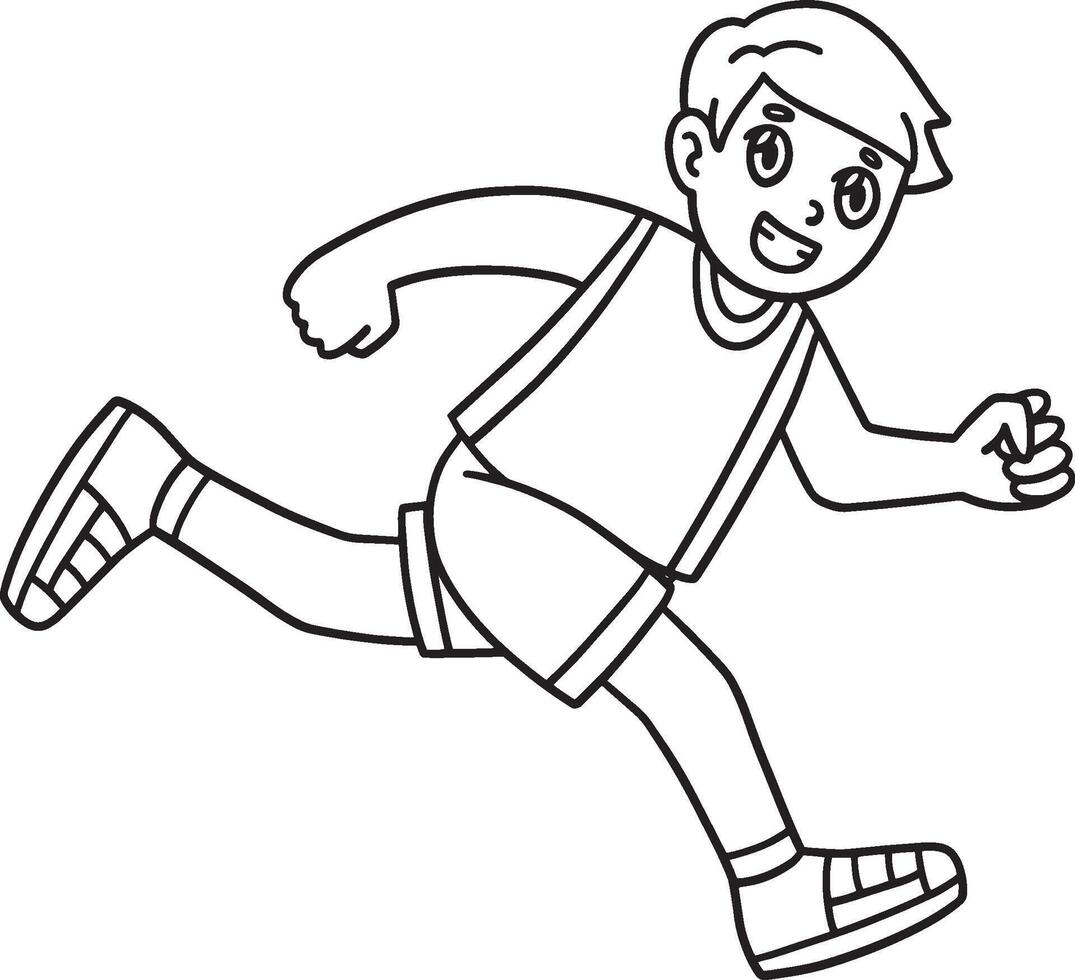 Track and Field Athlete Running Isolated Coloring vector