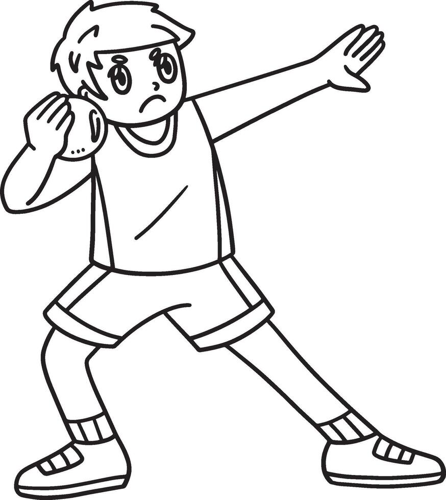 Track and Field Athlete in Shot Put Isolated vector