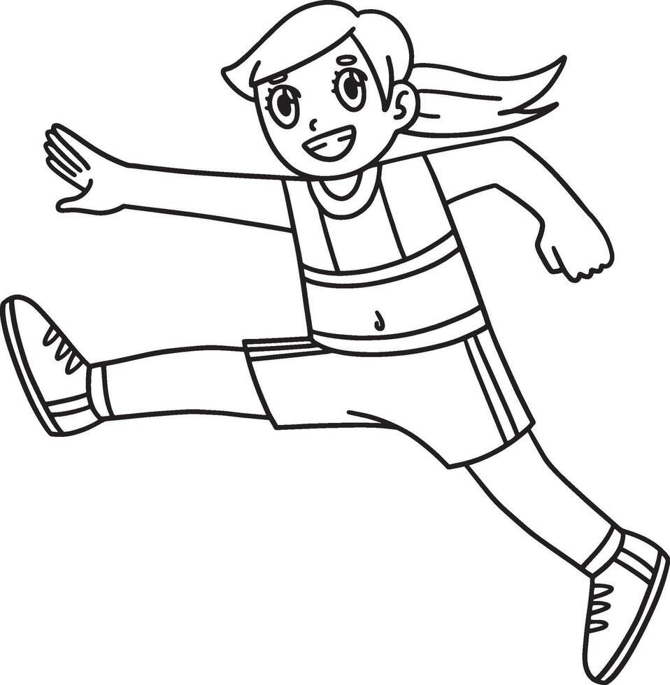 Track and Field Female High Jumping Isolated vector