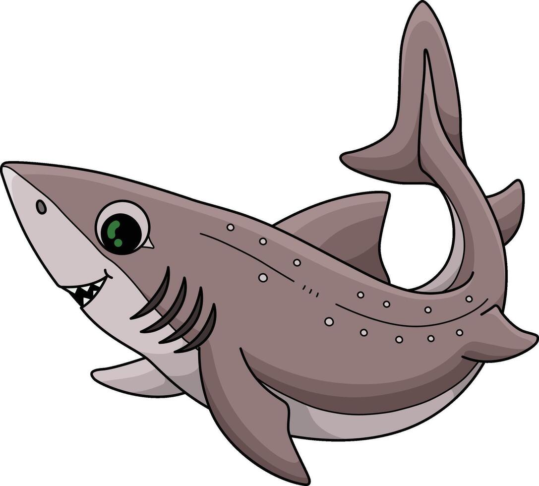 Spiny Dogfish Shark Cartoon Colored Clipart vector