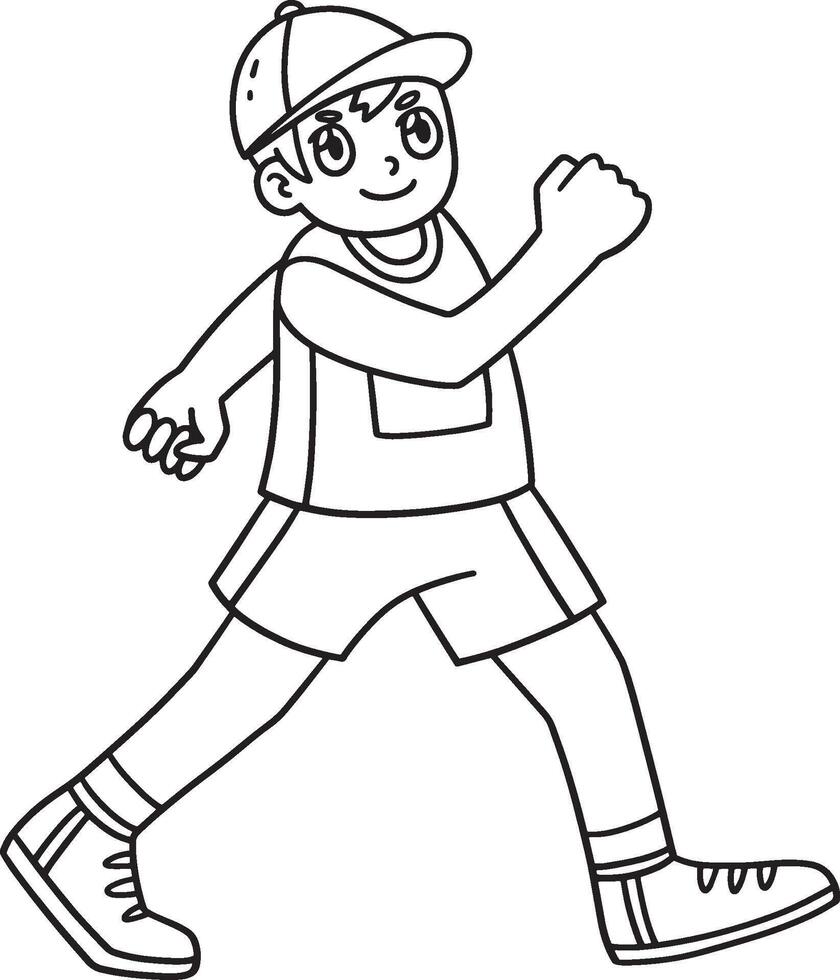 Track and Field Athlete Race Walking Isolated vector