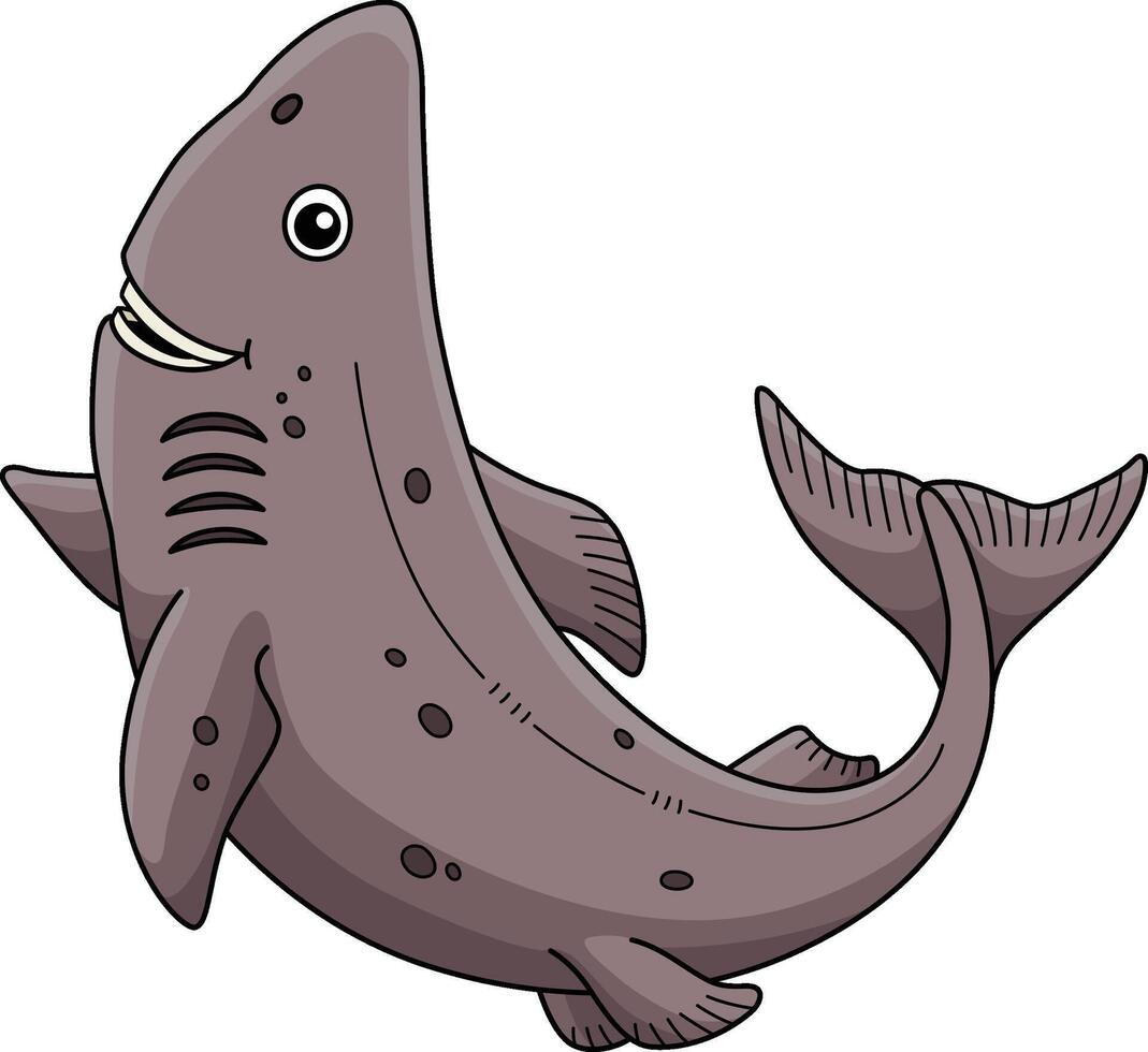 Greenland Shark Cartoon Colored Clipart vector