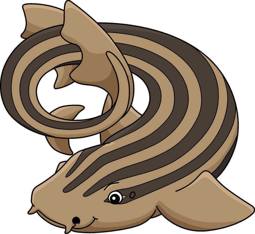 Pyjama Shark Cartoon Colored Clipart Illustration vector