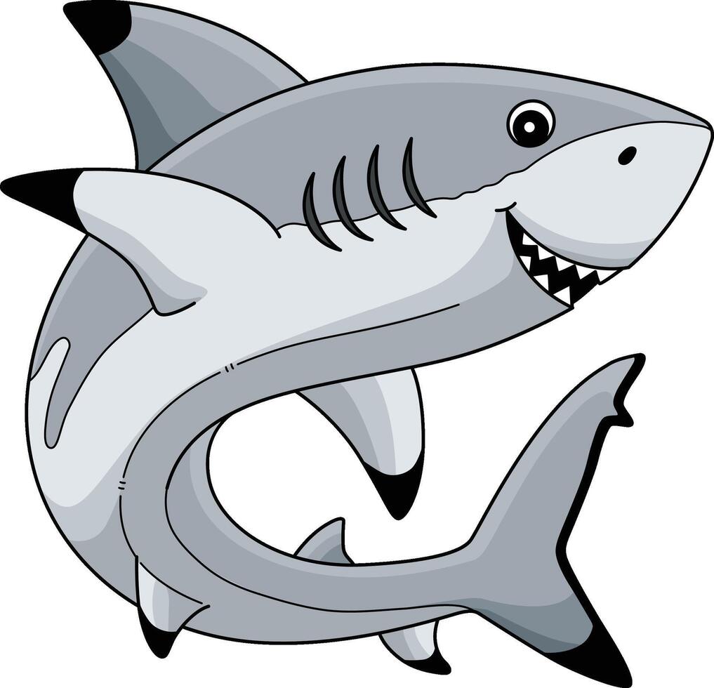 Blacktip Shark Cartoon Colored Clipart vector