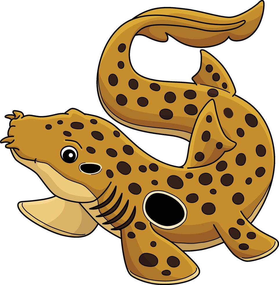 Epaulette Shark Cartoon Colored Clipart vector