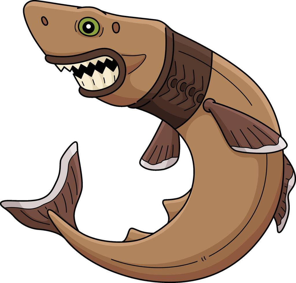 Cookiecutter Shark Cartoon Colored Clipart vector