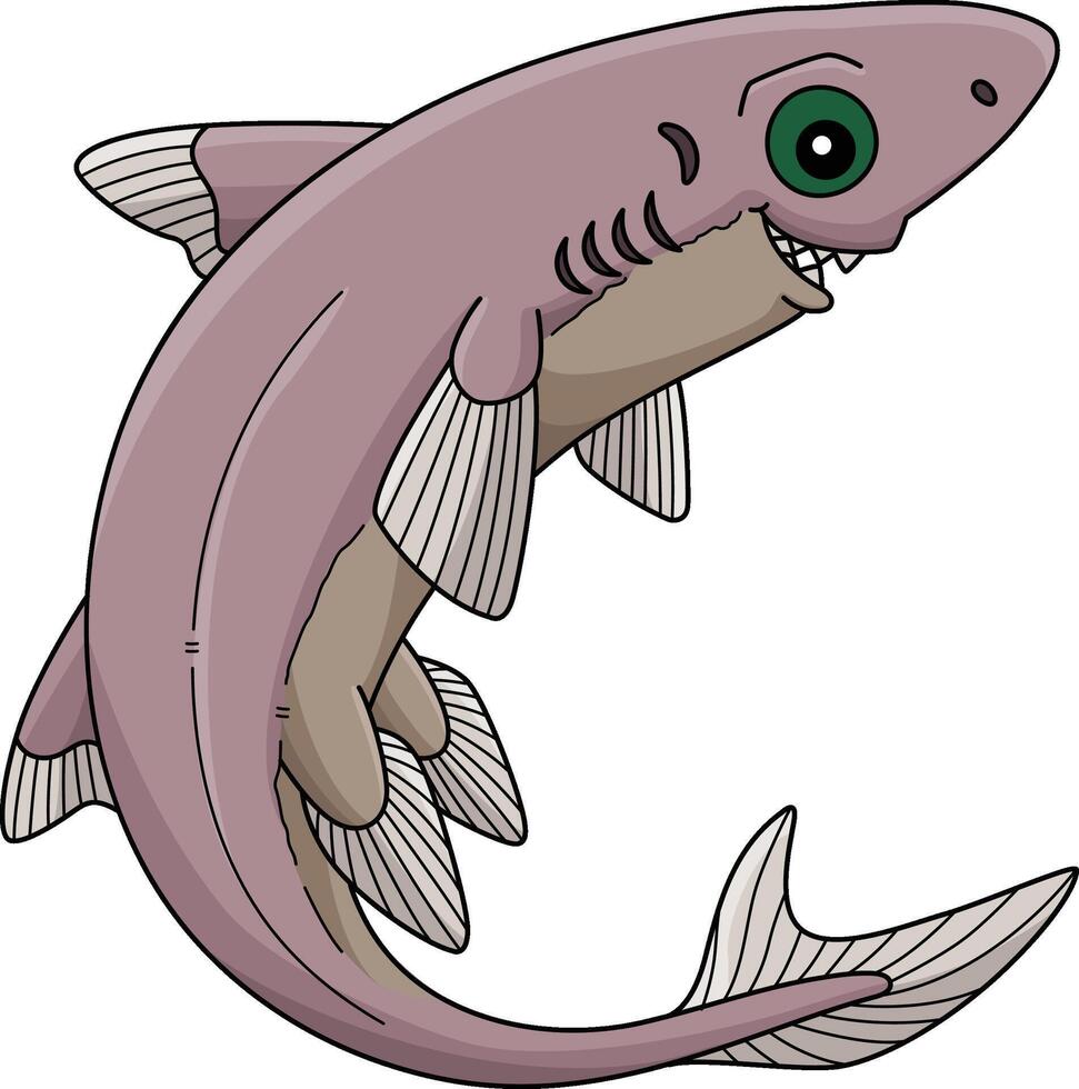 Dwarf Lantern Shark Cartoon Colored Clipart vector