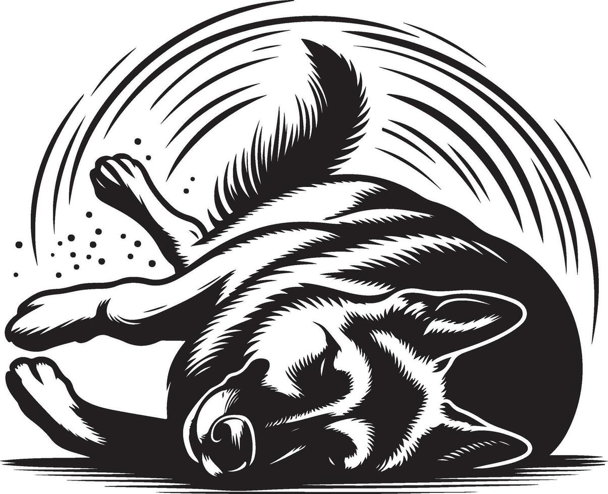 German shepherd dog silhouette illustration vector