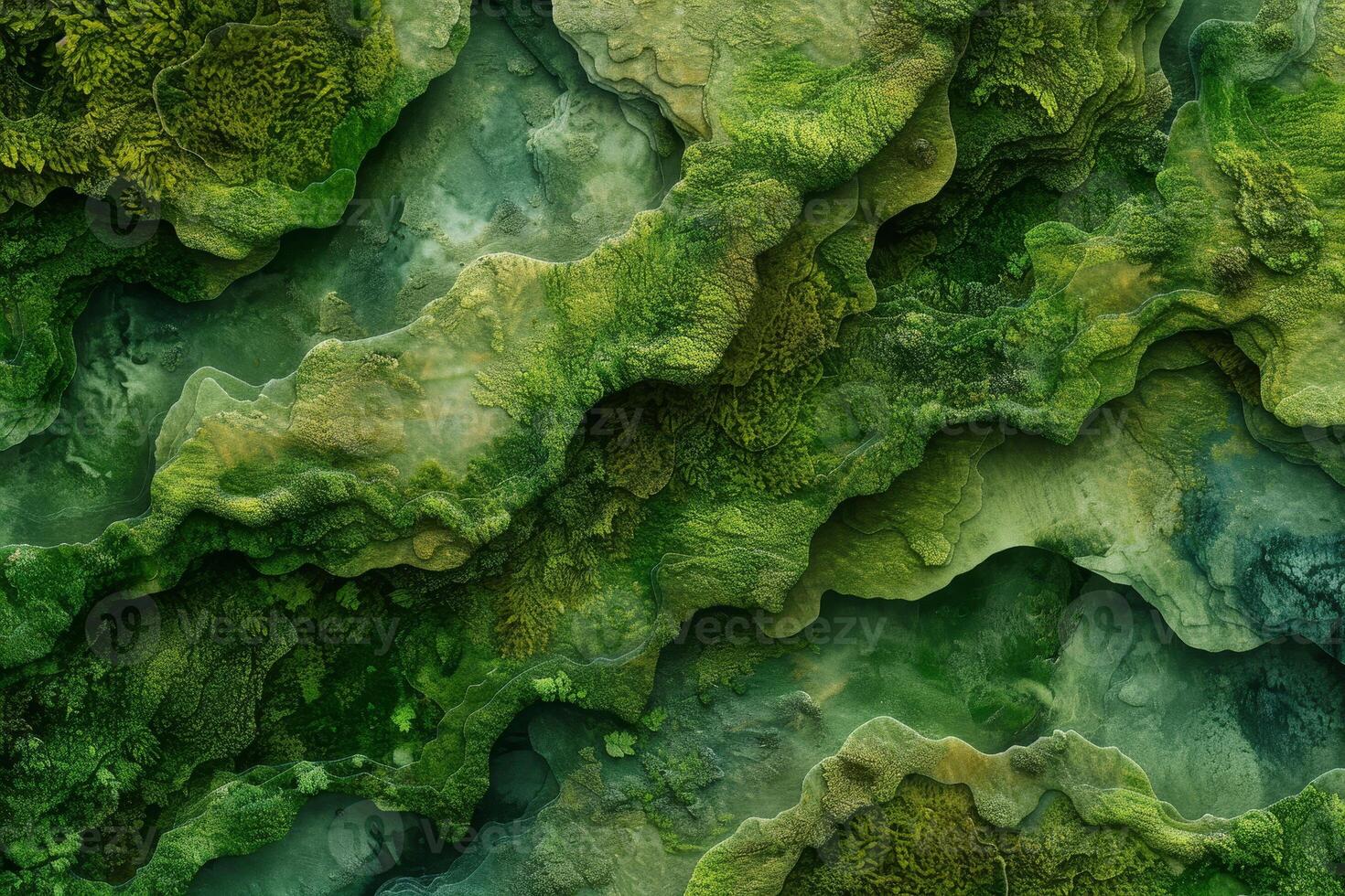 abstract background, abstract organic shapes, in style of organic textures, made of moss photo