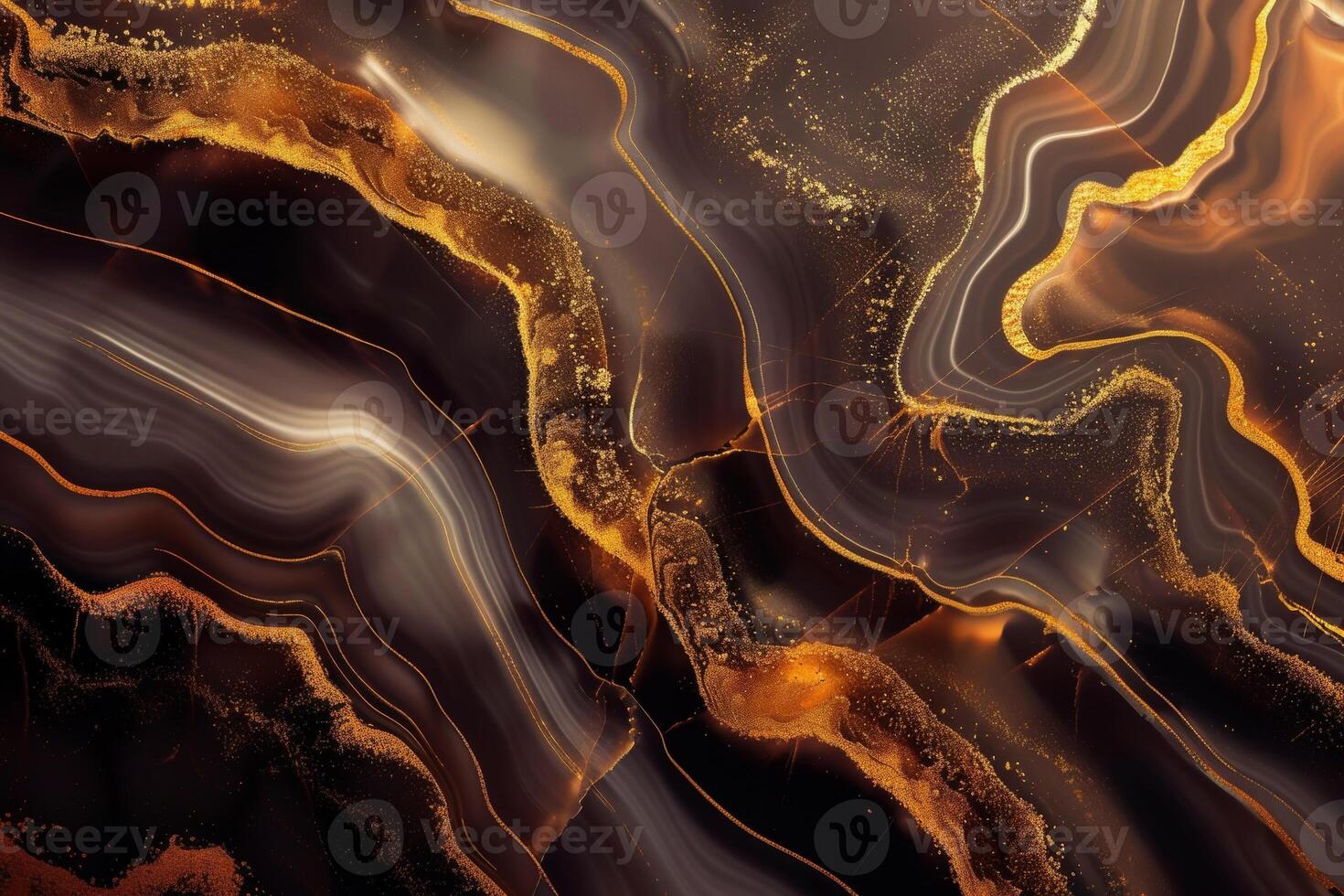 abstract background made of brown marble with golden veins photo