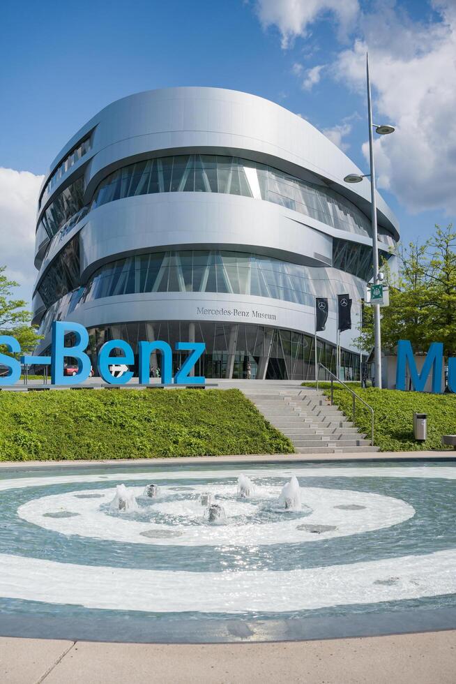 Stuttgart, Germany, 14 July 2024. The Mercedes Automobile Concern Museum in Stuttgart. The popular museum of Germany, Mercedes automobile history. photo