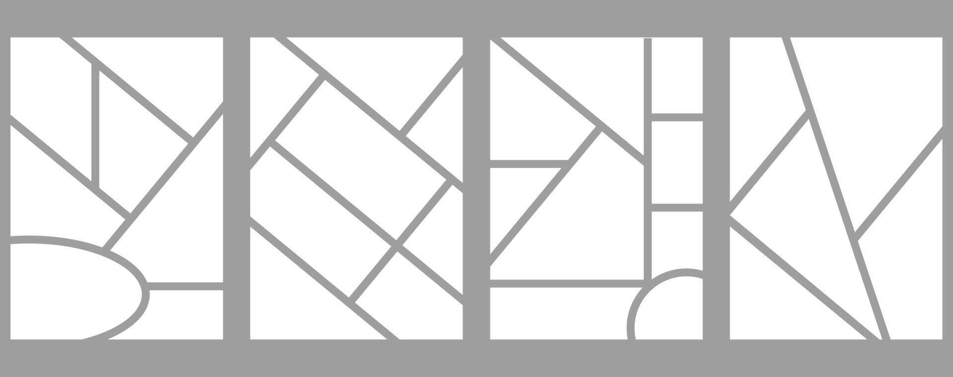 Set of templates minimalistic geometric photo frames. Mood board or photo image layout. Simple trendy geometric design vector