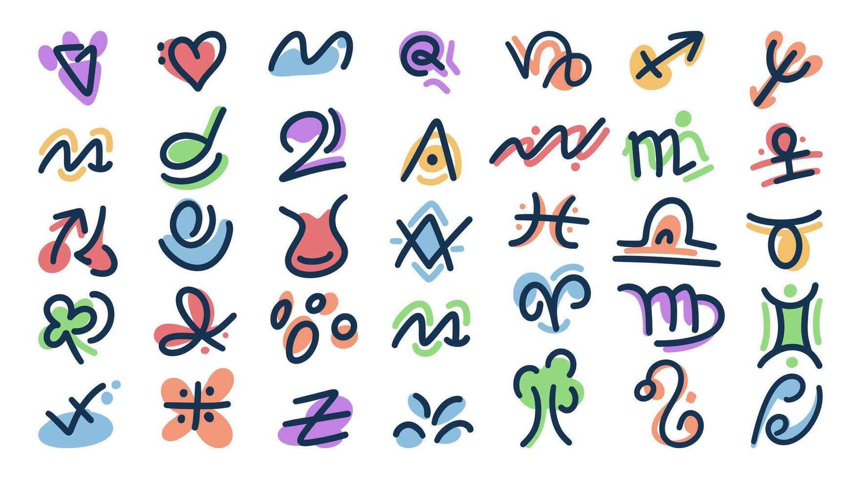 Abstract Squiggle Doodle Handdrawn Illustration vector