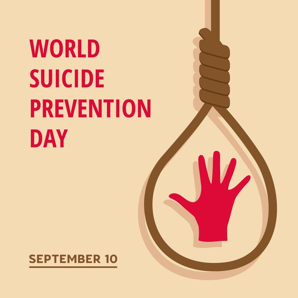 World suicide prevention day flat design illustration vector