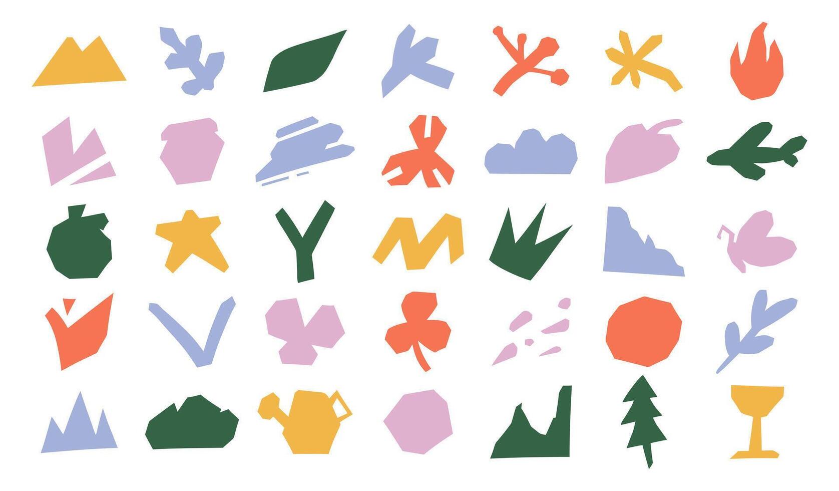 naive abstract and cutout shapes illustration vector