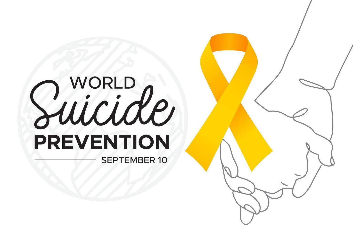 World Suicide Prevention Day concept with awareness ribbon vector