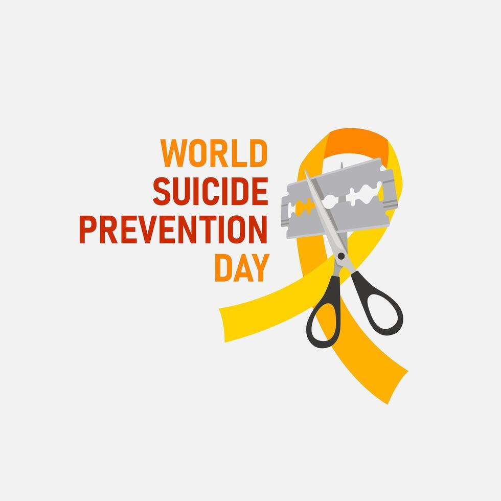 World suicide prevention day flat design vector