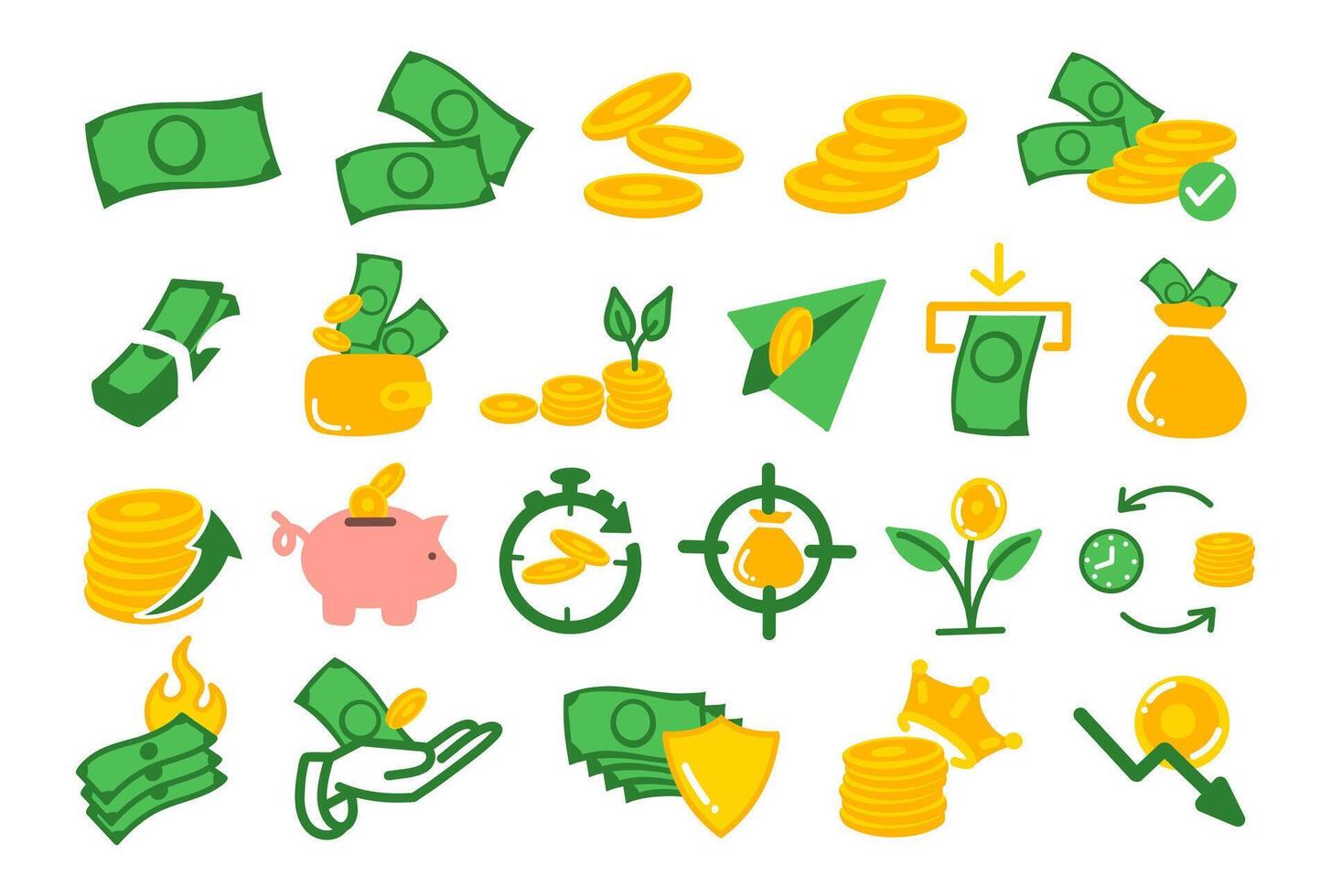 cash money illustration banknotes handdrawn vector