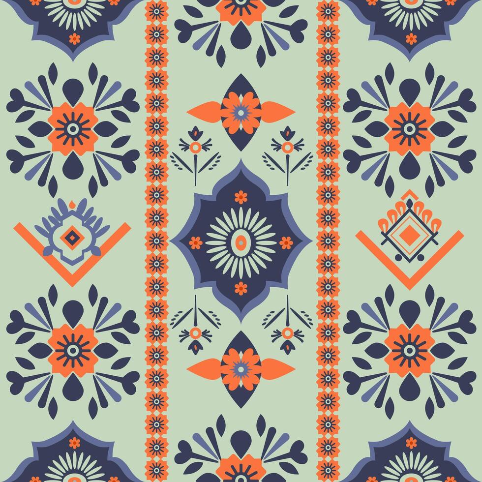 Seamless pattern featuring traditional motifs of Palestinian embroidery vector