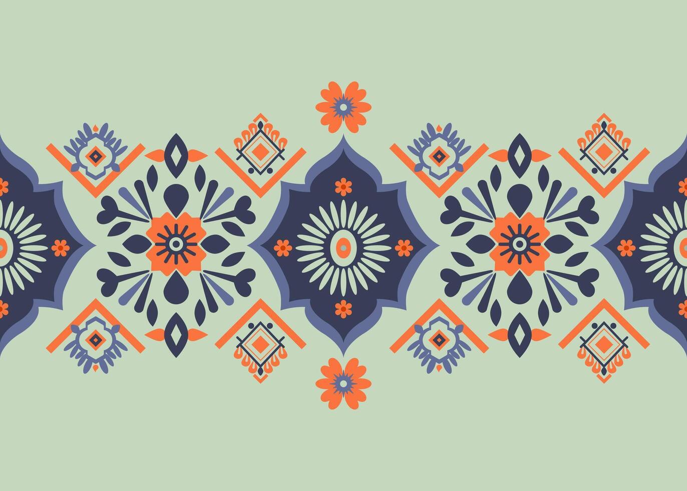 Pattern design with traditional Palestinian embroidery motif vector