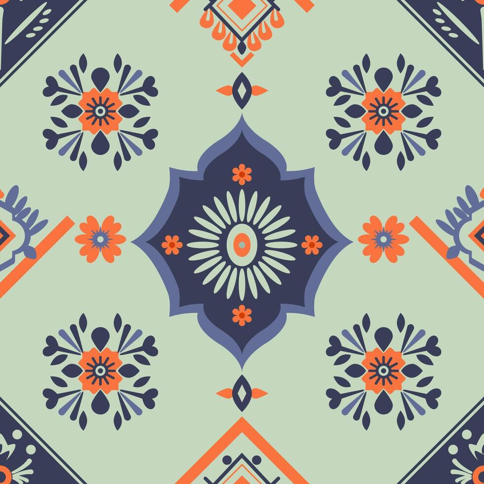 Traditional Palestinian embroidery motif in a seamless pattern design vector