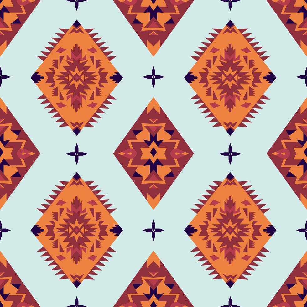 Abstract fabric seamless pattern in a Winter Tone colors, American Indian tribe style, geometric style vector