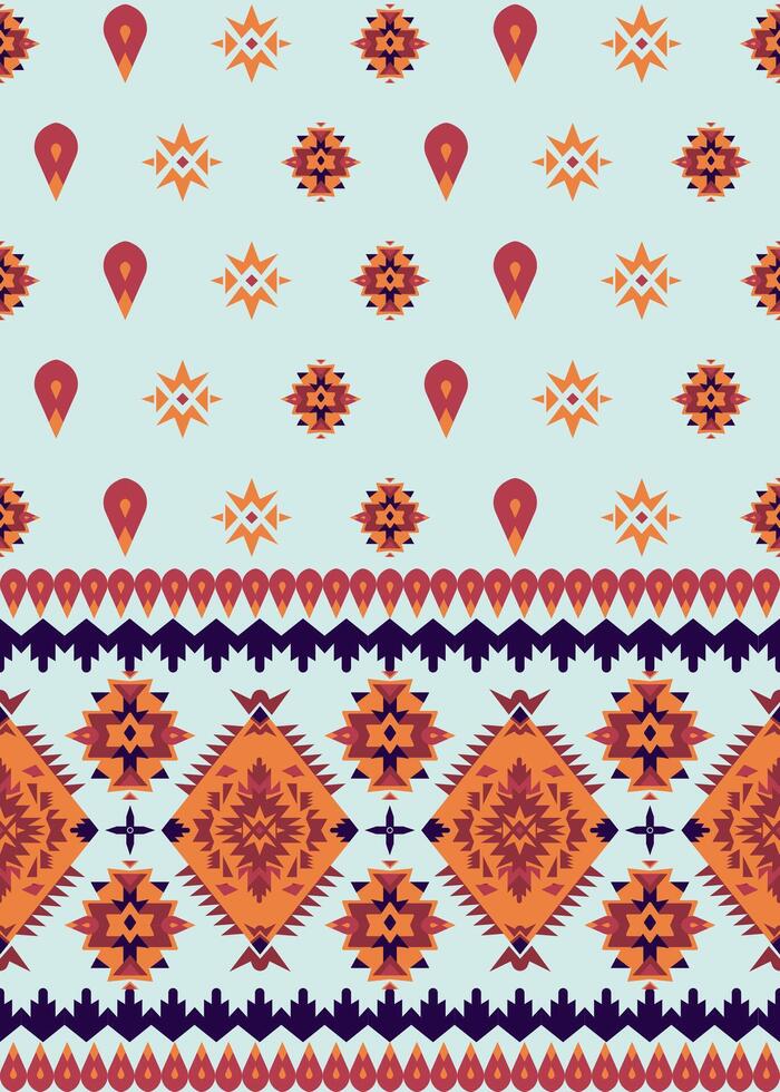 Winter Tone colors, Abstract fabric seamless pattern in a geometric style, American Indian tribe style vector