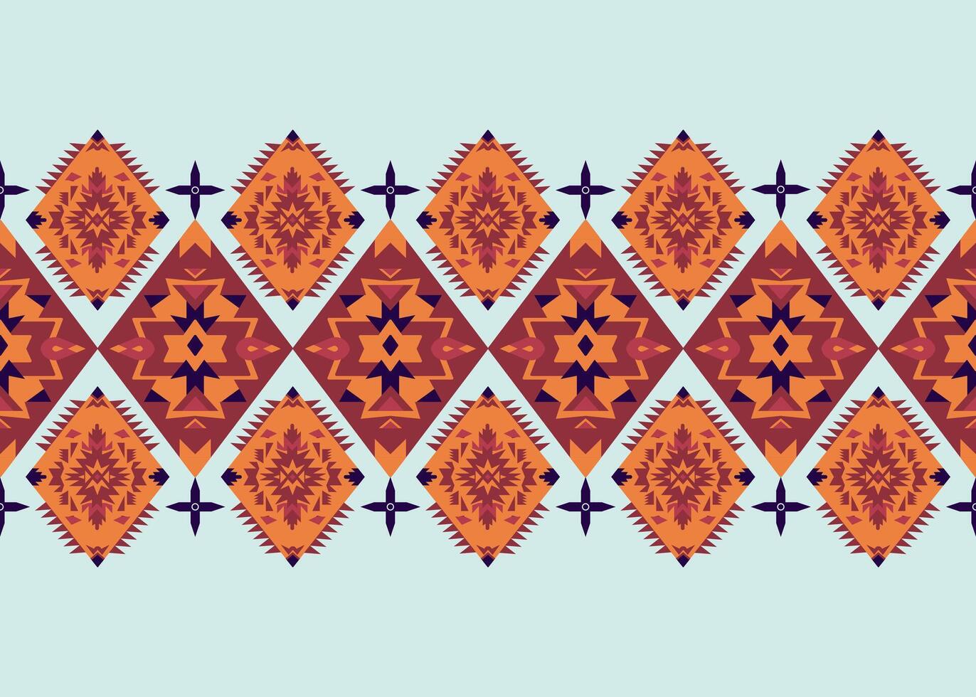 Abstract fabric seamless pattern in a geometric style. American Indian tribe style, Winter Tone colors vector