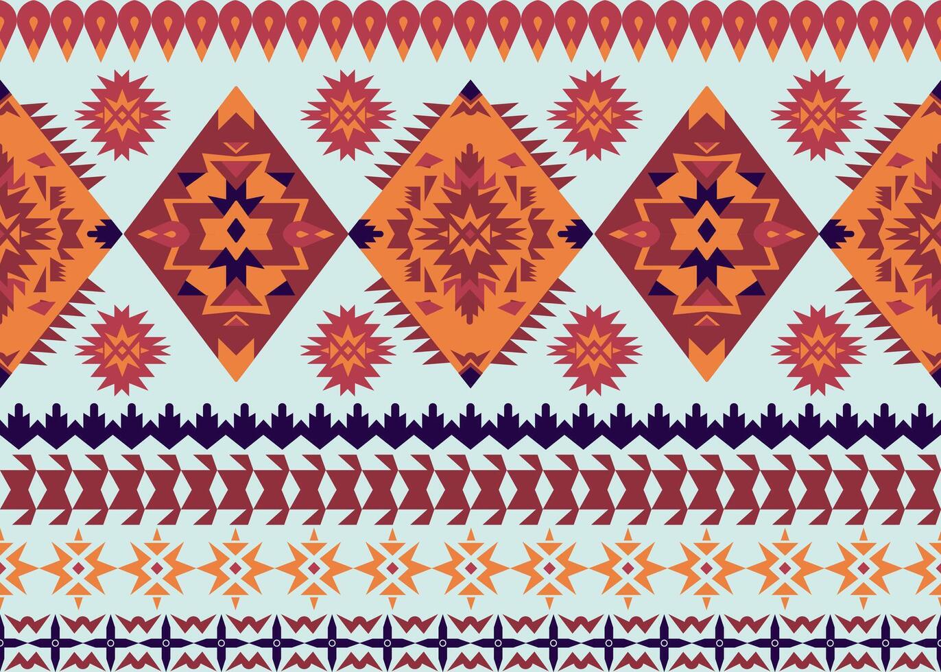 Geometric style, Abstract fabric seamless pattern in a Winter Tone colors, American Indian tribe style vector