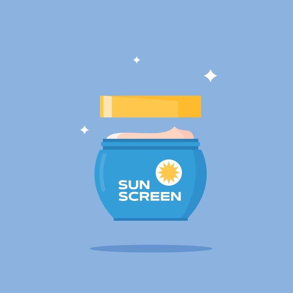 sunscreen bottle icon in the form of small pots with open caps vector