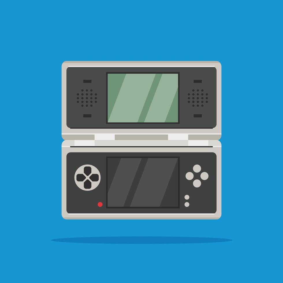 game controller. illustration of a rectangular electronic device with a folding screen vector
