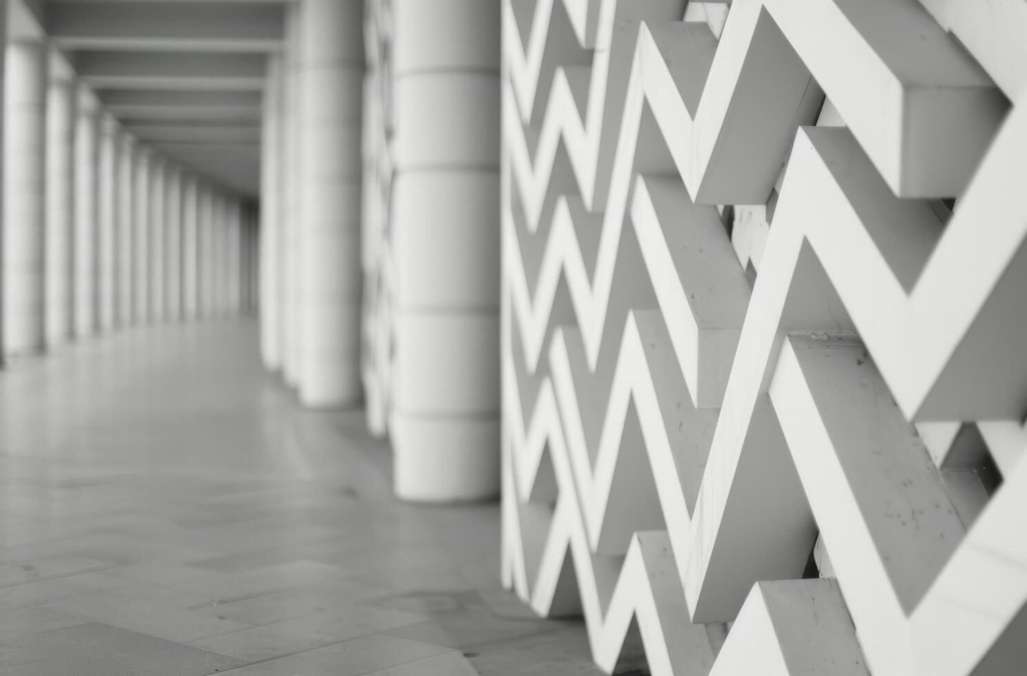 Triangular Patterns on a White Textured Wall Interior Design photo