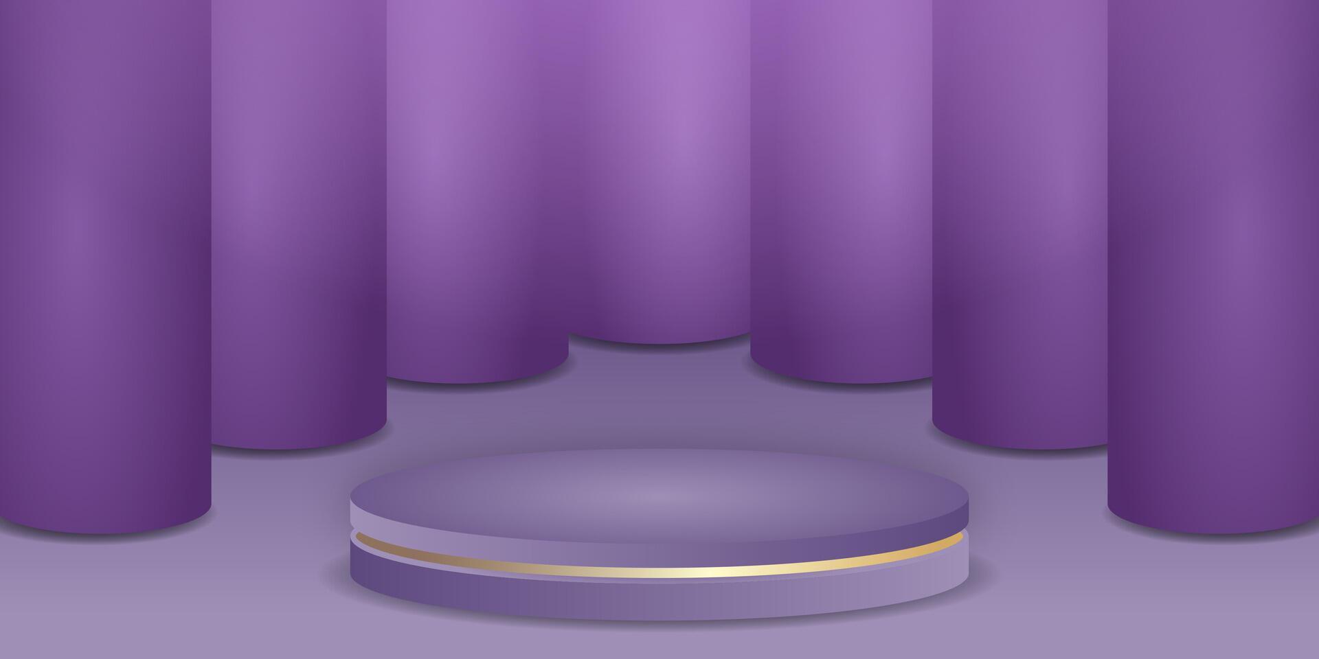 3d background products display podium with platform. stand to show cosmetic product on podium 3d. Stage showcase on pedestal display background studio vector