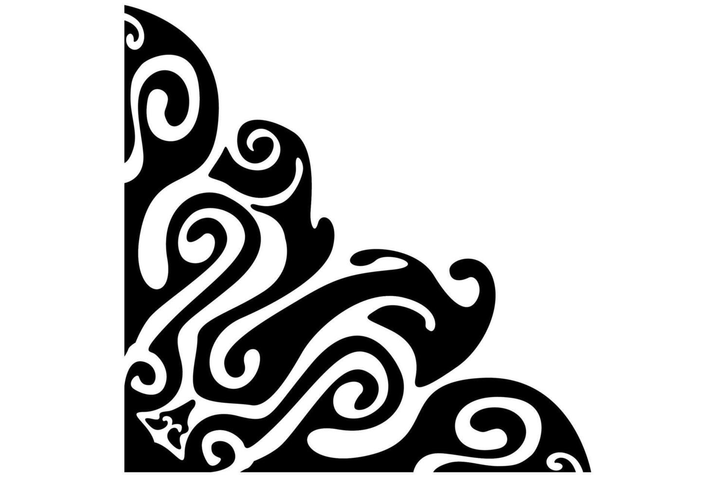 Black Liquid wave Border Frame Ornament vector