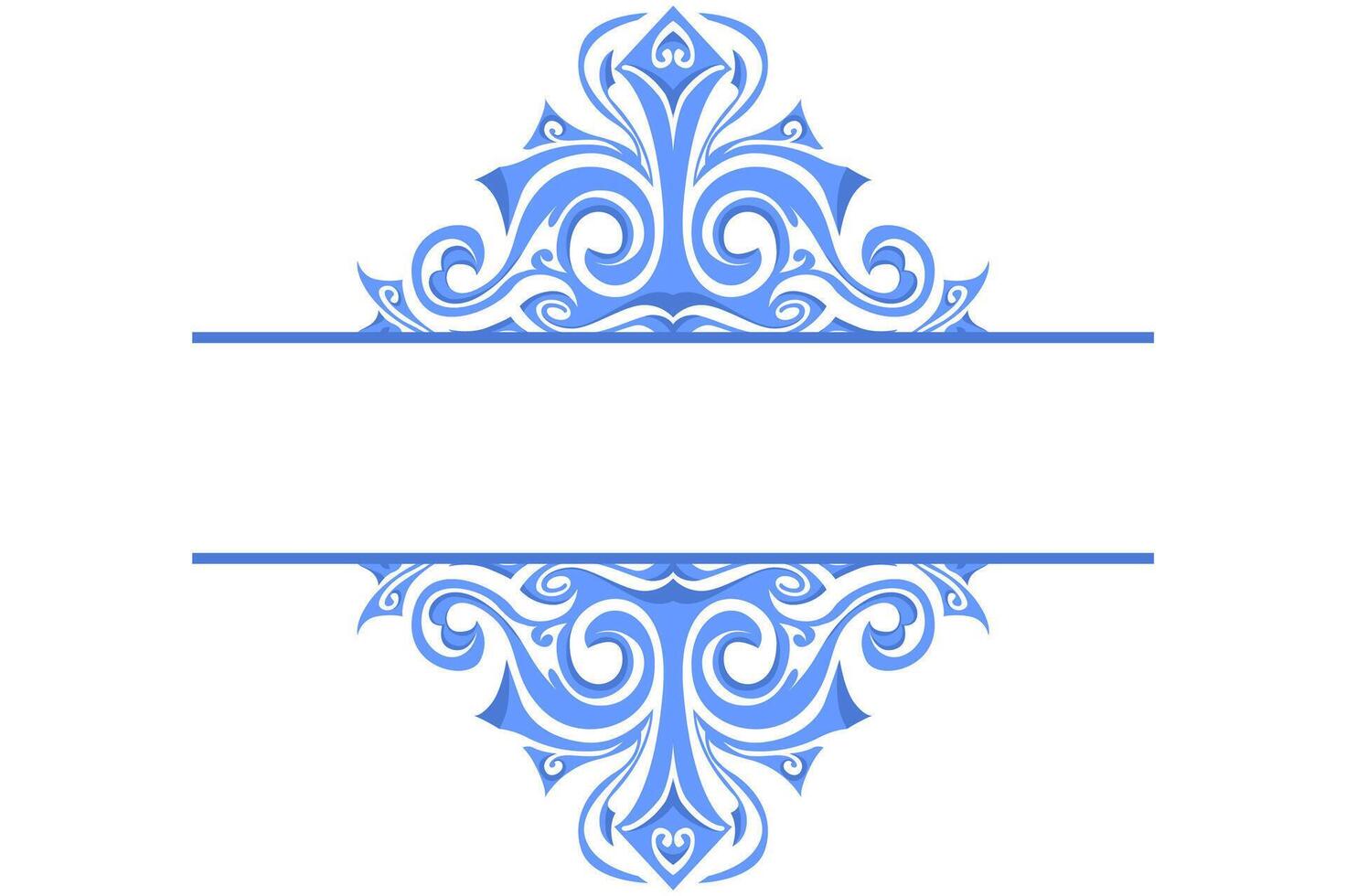 Modern Blue Swirl Ornament Frame Border vector