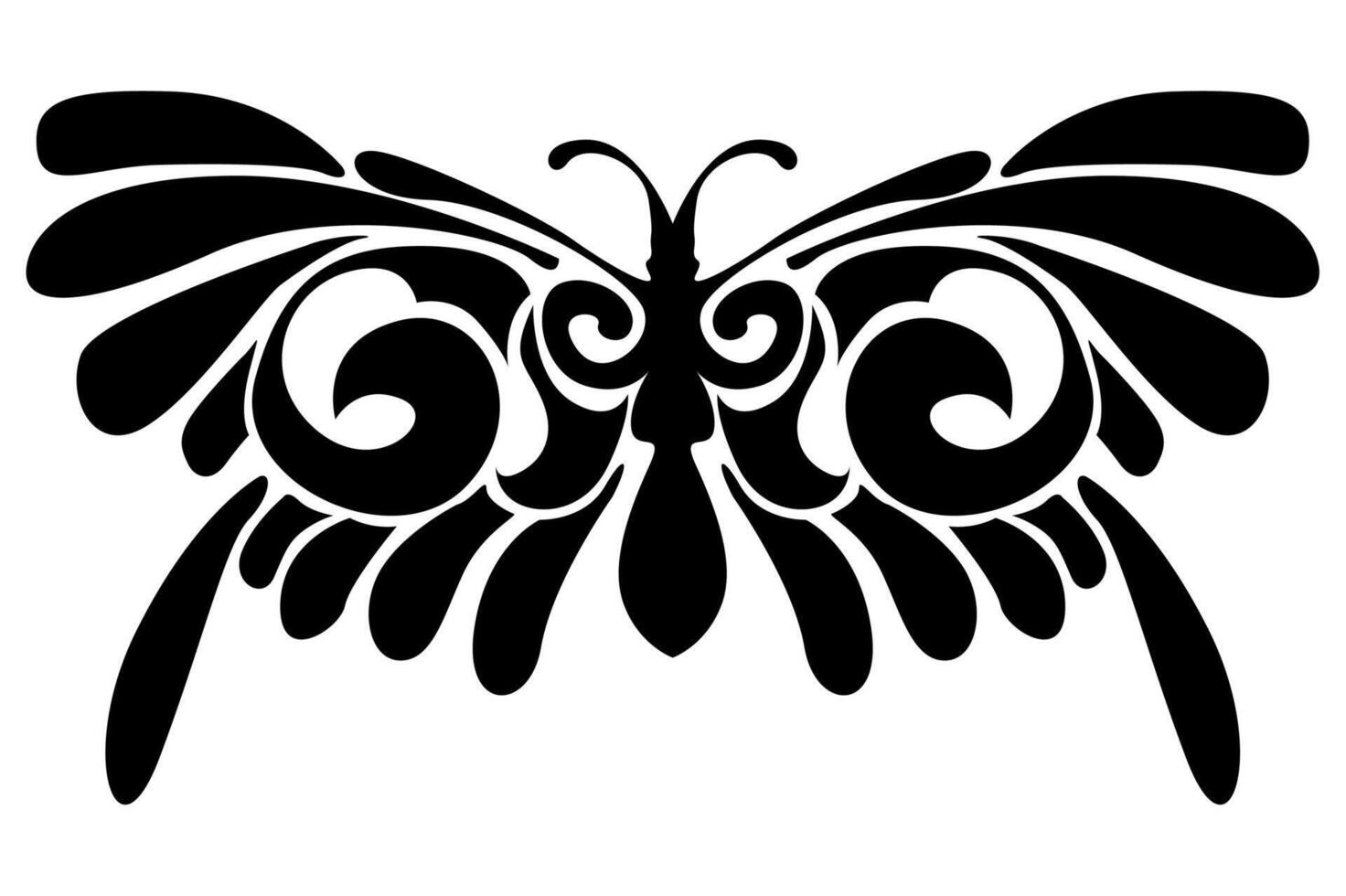 Black Butterfly Tattoo Ornament vector