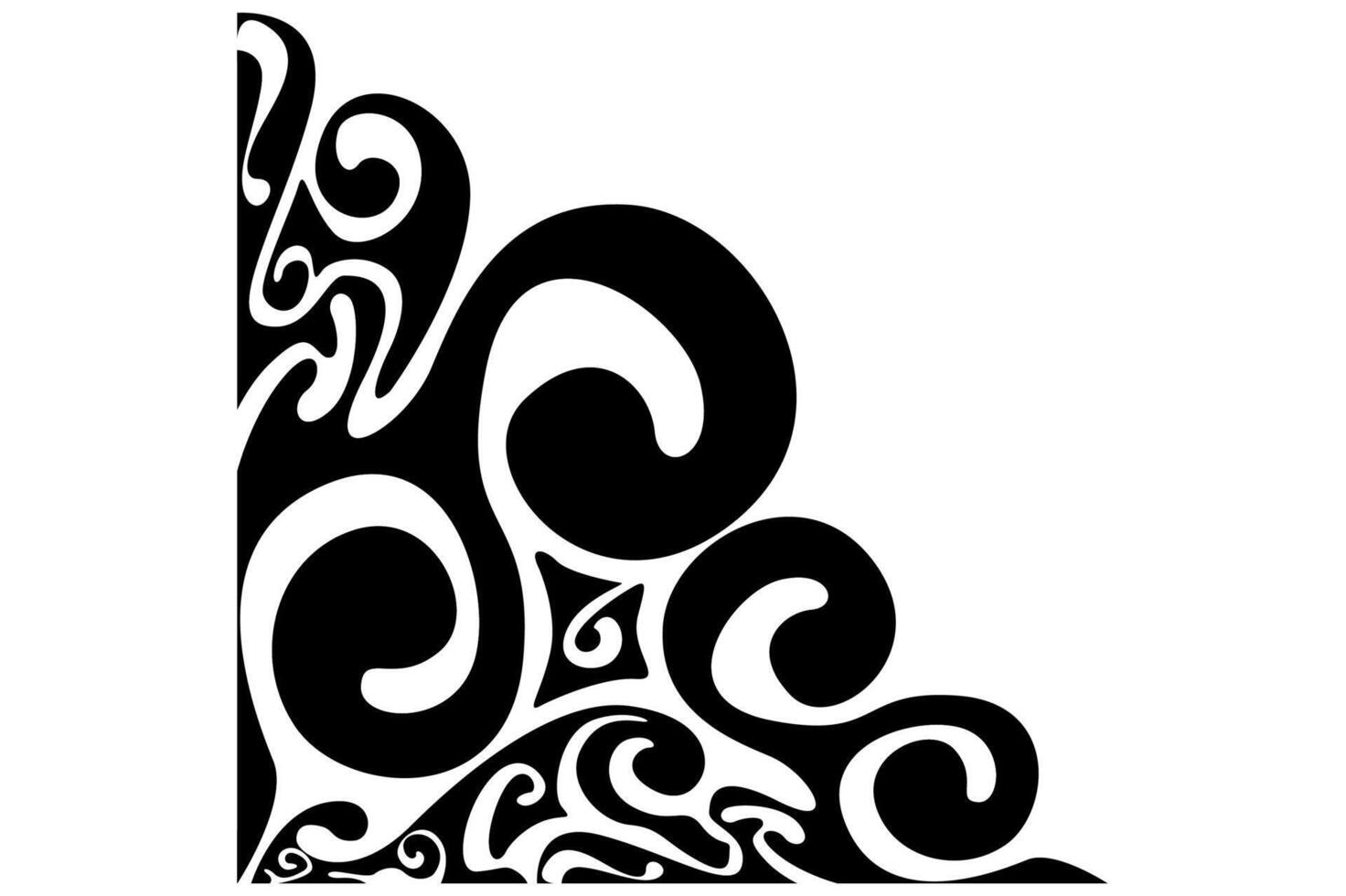 Black Swirl Wave Border Frame Ornament vector